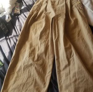 Cute khaki zara flare pants super high rise